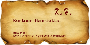 Kuntner Henrietta névjegykártya